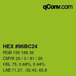 Color code: HEX #96BC24 | qconv.com