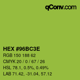 Color code: HEX #96BC3E | qconv.com