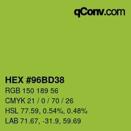 Color code: HEX #96BD38 | qconv.com