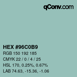Color code: HEX #96C0B9 | qconv.com