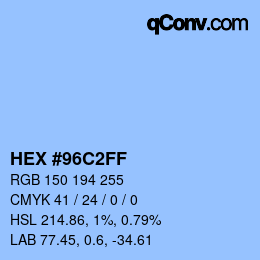 Color code: HEX #96C2FF | qconv.com