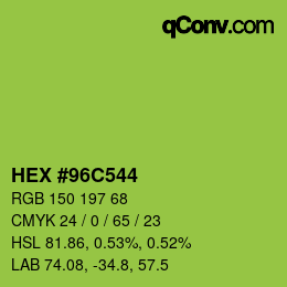 Color code: HEX #96C544 | qconv.com