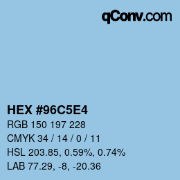 カラーコード: HEX #96C5E4 | qconv.com