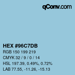 Color code: HEX #96C7DB | qconv.com