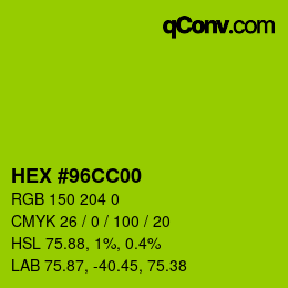 Color code: HEX #96CC00 | qconv.com