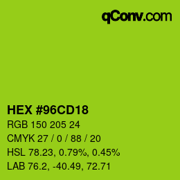 Color code: HEX #96CD18 | qconv.com