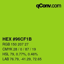 Color code: HEX #96CF1B | qconv.com