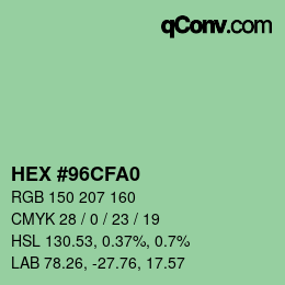 カラーコード: HEX #96CFA0 | qconv.com