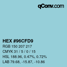 Color code: HEX #96CFD9 | qconv.com