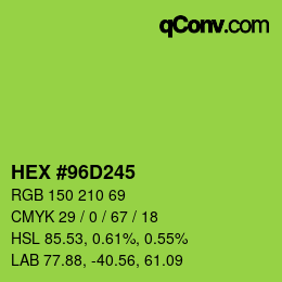 Color code: HEX #96D245 | qconv.com