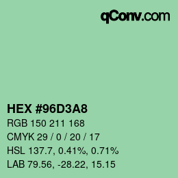 Color code: HEX #96D3A8 | qconv.com