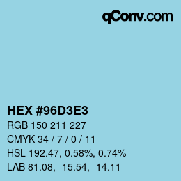Color code: HEX #96D3E3 | qconv.com