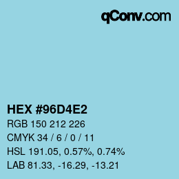 Color code: HEX #96D4E2 | qconv.com