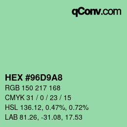 Color code: HEX #96D9A8 | qconv.com