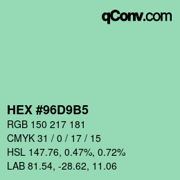 Color code: HEX #96D9B5 | qconv.com