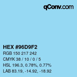 Color code: HEX #96D9F2 | qconv.com