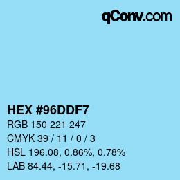 Color code: HEX #96DDF7 | qconv.com