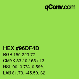 カラーコード: HEX #96DF4D | qconv.com