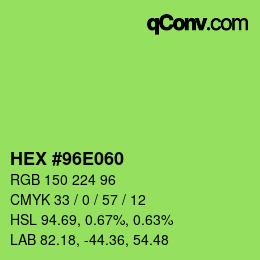 Color code: HEX #96E060 | qconv.com