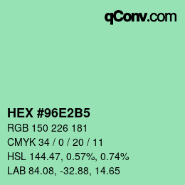 Farbcode: HEX #96E2B5 | qconv.com