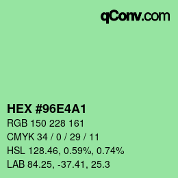 Farbcode: HEX #96E4A1 | qconv.com