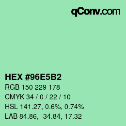 Código de color: HEX #96E5B2 | qconv.com