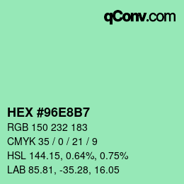 Color code: HEX #96E8B7 | qconv.com