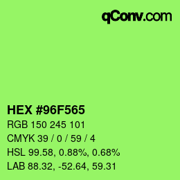 Color code: HEX #96F565 | qconv.com