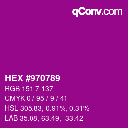 Color code: HEX #970789 | qconv.com