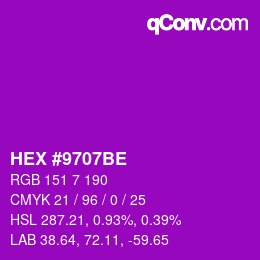 Farbcode: HEX #9707BE | qconv.com