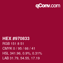 Color code: HEX #970833 | qconv.com