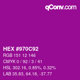Color code: HEX #970C92 | qconv.com