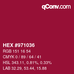 Color code: HEX #971036 | qconv.com