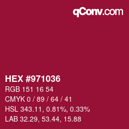 カラーコード: HEX #971036 | qconv.com