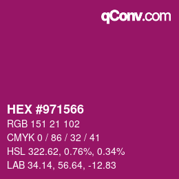 カラーコード: HEX #971566 | qconv.com