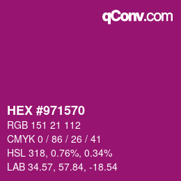 カラーコード: HEX #971570 | qconv.com