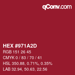 Color code: HEX #971A2D | qconv.com