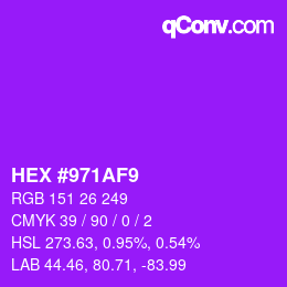 Color code: HEX #971AF9 | qconv.com