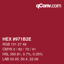 Color code: HEX #971B2E | qconv.com