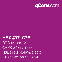 Color code: HEX #971C7E | qconv.com