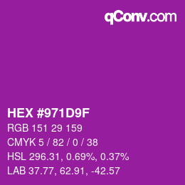 カラーコード: HEX #971D9F | qconv.com