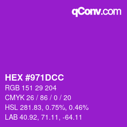 Color code: HEX #971DCC | qconv.com