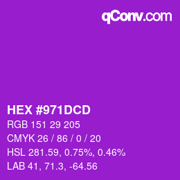 Color code: HEX #971DCD | qconv.com