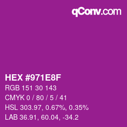 Color code: HEX #971E8F | qconv.com