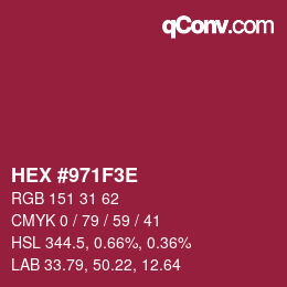Color code: HEX #971F3E | qconv.com