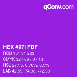 Color code: HEX #971FDF | qconv.com