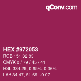 Color code: HEX #972053 | qconv.com