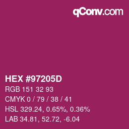 カラーコード: HEX #97205D | qconv.com