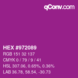 カラーコード: HEX #972089 | qconv.com