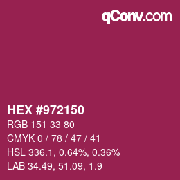 Farbcode: HEX #972150 | qconv.com
